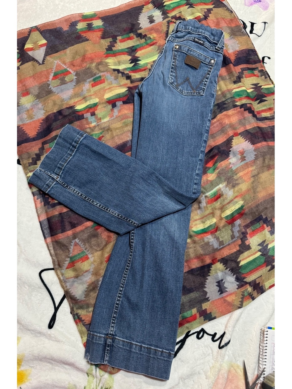 Wrangler Girls' Bootcut Denim Jeans, Size 12 Regular